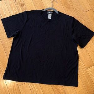 Sag Harbor Black & Satin Neckline Crewneck Tee Shirt Size XL